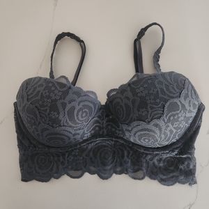 🆕️ Victoria's Secret Small Petite Gray Lace NWOT Bralette